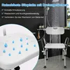 A shower chair in a shower with water running. Náhľad obrázku produktu