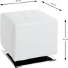 Pouf HAKU cromato, bianco - ecopelle, metallo, L/A/P: Anteprima dell’immagine prodotto 2