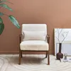Poltrona scandinava in legno di hevea, Bianco Anteprima dell’immagine prodotto 5