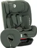 A green car seat with a neck pillow in front of it, shown against a white background. Produktbild-Vorschau