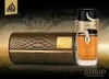A perfume bottle and its case are displayed against a dark, textured background with a snake-skin pattern. A golden snake wraps around the perfume bottle. Podgląd zdjęcia produktu