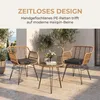 Polyrattan Balkonmöbel Set 3-teilig, Gartenmöbel, Glastisch Produktbild-Vorschau 2
