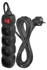 Steckdosenleiste 5 m / 4 Steckdosen / Schalter / schwarz / PVC / 1,5 mm2 Produktbild-Vorschau