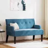 vidaXL Banc Chesterfield Blau 112 x 65,5 x 75 cm Samt Voir les images du produit 2