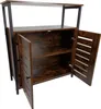 A dark brown wooden cabinet with black metal legs and a shelf on top. Produktbild-Vorschau