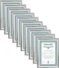 A stack of silver document frames arranged diagonally on a white background. Produktbild-Vorschau