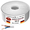 15m Kunststoffschlauchleitung H05VV-F 2x2,5 Weiß Flexible Produktbild-Vorschau 4