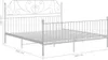 A white metal bed frame with dimensions indicated by measurement lines. Produktbild-Vorschau
