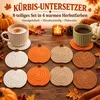 Kürbis Untersetzer 8er-Set, handgehäkelte Tassenuntersetzer Produktbild-Vorschau 5