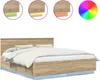 vidaXL Rama łóżka z wezgłowiem dąb sonoma 200 x 200 cm Podgląd zdjęcia produktu 1