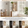 A collage showing a hallway storage unit in different lighting conditions and with different door colors. Produktbild-Vorschau