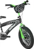 Close-up view of the front of a black and green BMX bicycle. Anteprima dell’immagine prodotto