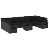 Design 11-tlg. Garten-Sofagarnitur mit Kissen Schwarz Poly Produktbild-Vorschau 2
