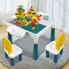 A children's building block table and chairs set. Produktbild-Vorschau