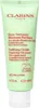 A product shot of a green tube of Clarins cleanser against a white background. Voir les images du produit
