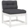 4-tlg. Garten-Lounge-Set mit Kissen Weiß Massivholz Kiefer Produktbild-Vorschau 5