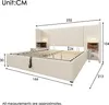A diagram of a bed with dimensions indicated. Produktbild-Vorschau