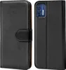 A black flip case for a smartphone is shown from the front and back. Náhľad obrázku produktu