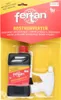 A product package containing a bottle of rust converter, a brush, and a spray nozzle, all against a yellow background. Produktbild-Vorschau