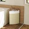 HOMCOM Bambus Wäschekorb mit Deckel 55 L Eck Wäschesammler Produktbild-Vorschau 8