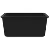 A black sink basin is shown from the front on a white background. Produktbild-Vorschau