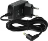 A black power adapter with a coiled black cable and a right-angle connector. Produktbild-Vorschau