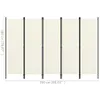 vidaXL Divisorio 5 pezzi bianco crema 250x180 cm - Divisori Anteprima dell’immagine prodotto 12