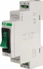 A close-up, angled view of a white electrical switch with a green toggle and green terminal screws, set against a plain white background. Anteprima dell’immagine prodotto