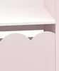 A close-up view of a pink shelf with a scalloped edge. Náhľad obrázku produktu