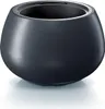 A dark gray, round planter pot with a silver rim sits on a white surface, casting a subtle shadow. Anteprima dell’immagine prodotto