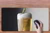 MuchoWow® Schreibtischunterlage Leckeres Bier auf schwarzem Produktbild-Vorschau 3
