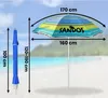 Gestreifter Strandschirm 160 cm Durchmesser, UV-Schutz, Produktbild-Vorschau 7