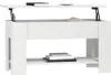 A white lift-top coffee table with a shelf below, shown from the front. Náhľad obrázku produktu