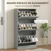 HOMCOM Meuble à chaussures 18 paires, armoire à chaussures Voir les images du produit 3