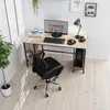 A home office setup with a computer desk, chair, and computer. Voir les images du produit
