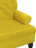 Close-up of a yellow upholstered bench with a backrest. Produktbild-Vorschau