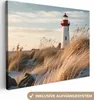 MuchoWow® - Leinwandbilder - Leuchtturm - Gras - Dünen - Produktbild-Vorschau 1