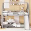 OKWISH Lit Superposé 140x200 cm, Lit Cabane avec Toboggan Voir les images du produit 2
