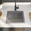 vidaXL Handgemachte Einbauspüle Edelstahl Produktbild-Vorschau 3