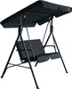 A black two-seater garden swing with a canopy. Produktbild-Vorschau