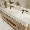 Set doppio lavabo sospeso, effetto travertino, con Anteprima dell’immagine prodotto 3