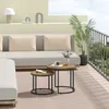 Runder Couchtisch 2 Stück - Eiche / schwarze Beine Produktbild-Vorschau 5