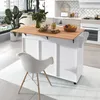 A kitchen island with a drop-leaf table and a chair in a modern kitchen setting. Podgląd zdjęcia produktu