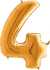 Karaloon goldener Ballon Zahl 4 aus aluminiumbeschichteter Produktbild-Vorschau 3