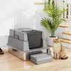 PawHut Katzenklo XXL Edelstahl Katzentoilette 130L mit 180° Produktbild-Vorschau 2