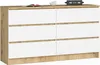 Kommode AKORD K140 Eiche Artisan 138 cm 6 Schubladen Front Produktbild-Vorschau 1