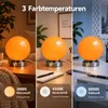 Orange Glas Nachttischlampe Kugel, dimmbare Tischlampe mit Produktbild-Vorschau 3