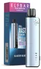 A product shot of an ELFBAR ELFA Master Kit in Glacier Blue, with its packaging in the background. Produktbild-Vorschau