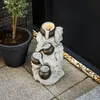 esotec Solar Fels-Kaskadenbrunnen, Höhe 48cm, Akku und LED Produktbild-Vorschau 4