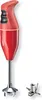 A red Bamix hand blender with its blade attachment shown separately on a white background. Voir les images du produit